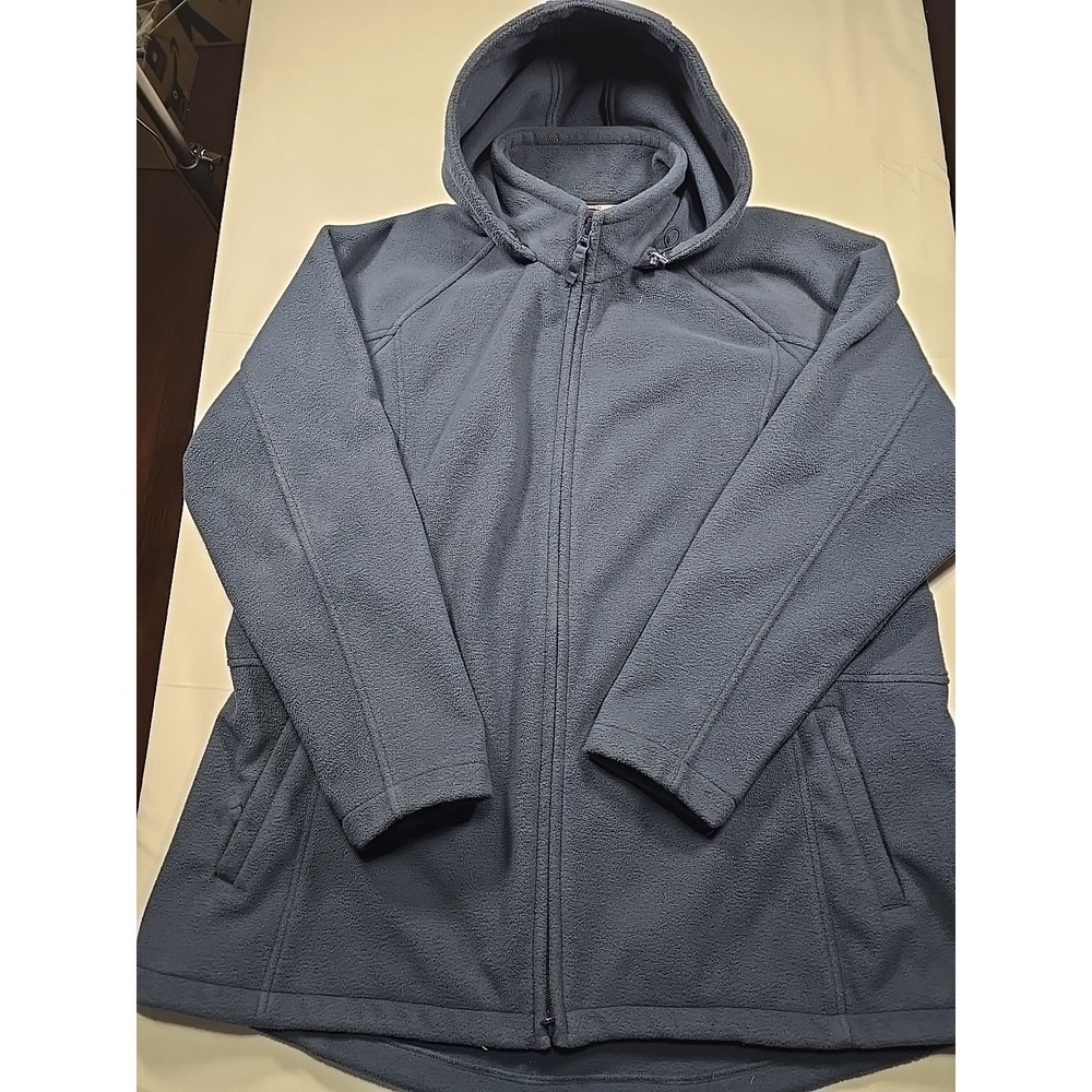 Duluth Trading Womens 2XL Blue Shoreline Fleece Hooded Jacket Workwear Gorpcore